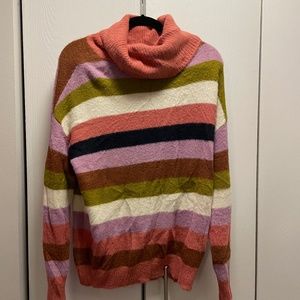 Caslon Turtleneck Sweater- Color Block- L